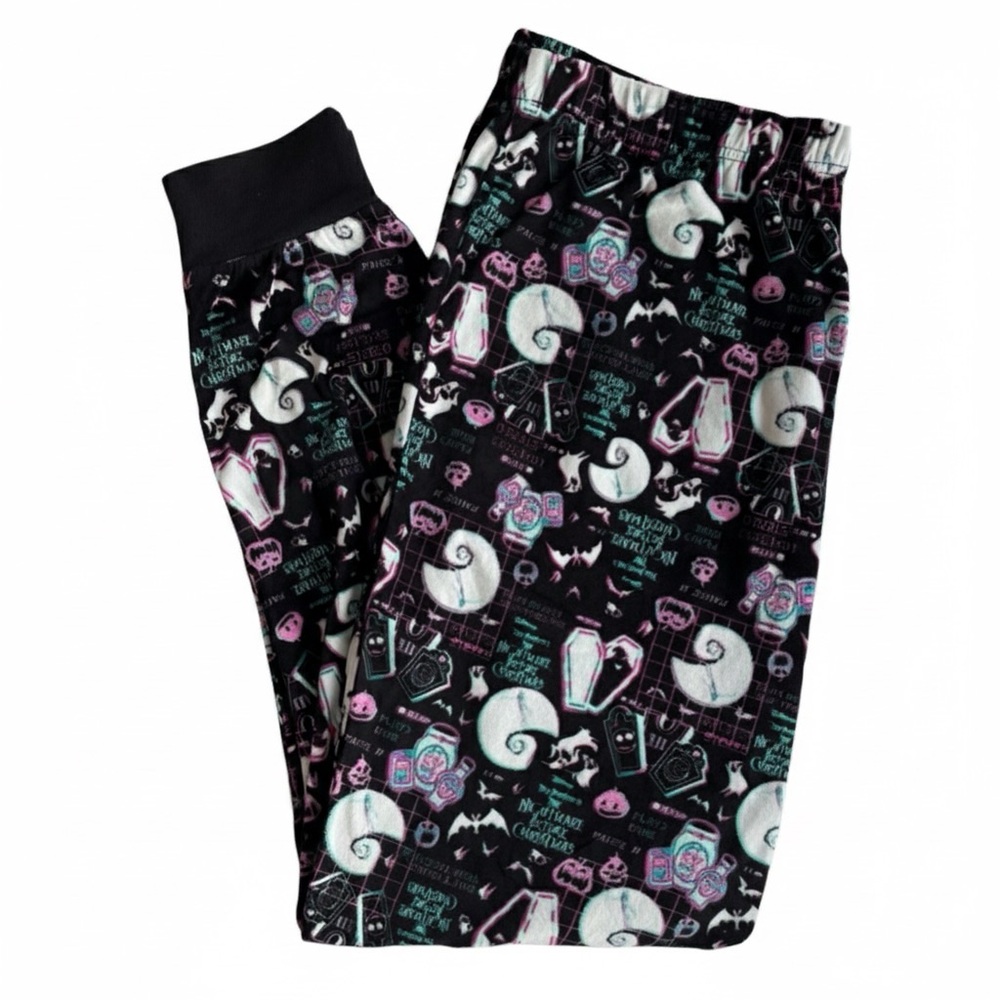 🆕 Nightmare Before Christmas Fleece Pajama Jogger Bottoms Black Blue Purple